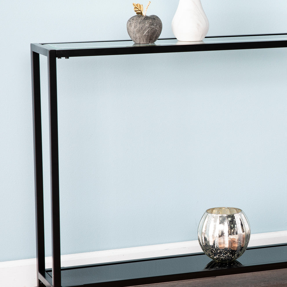 Shirebrook Narrow Metal Console Table - Black