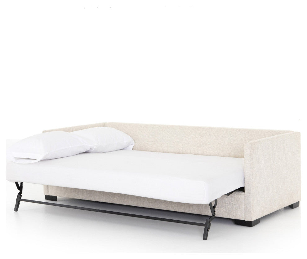 Wickham Sofa Bed, 86.5" Alameda Snow, Ebony, Ronan Linen, Queen