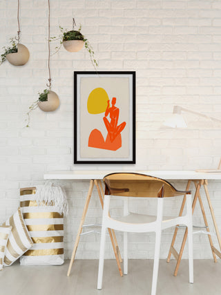 "Stone Squat" Framed Painting Print, 16x24