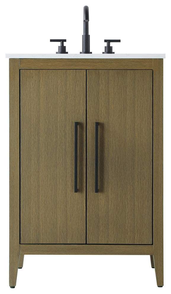 Home Living 24" Single Bathroom Vanity, Chestnut Brown