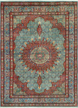 Super Vintage Distressed All Lt. Blue/Rust Rug, 7'1 x 10'1