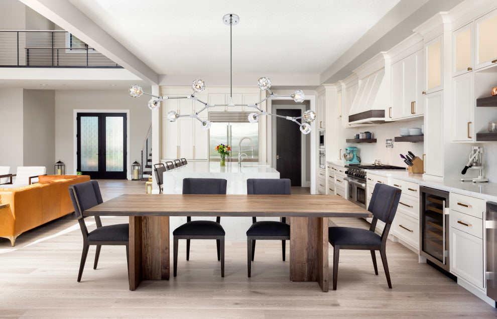 10 Light Pendant, Chrome