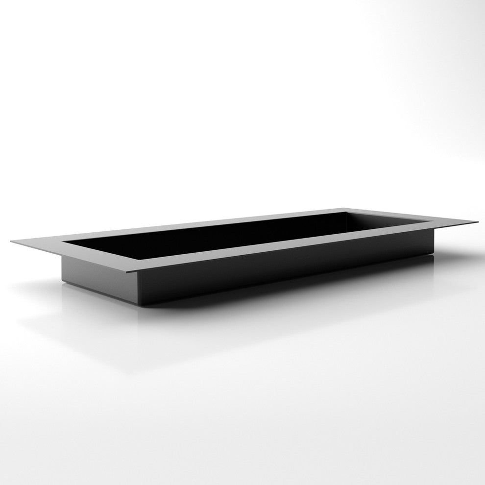 Geo Flat Planter, Black