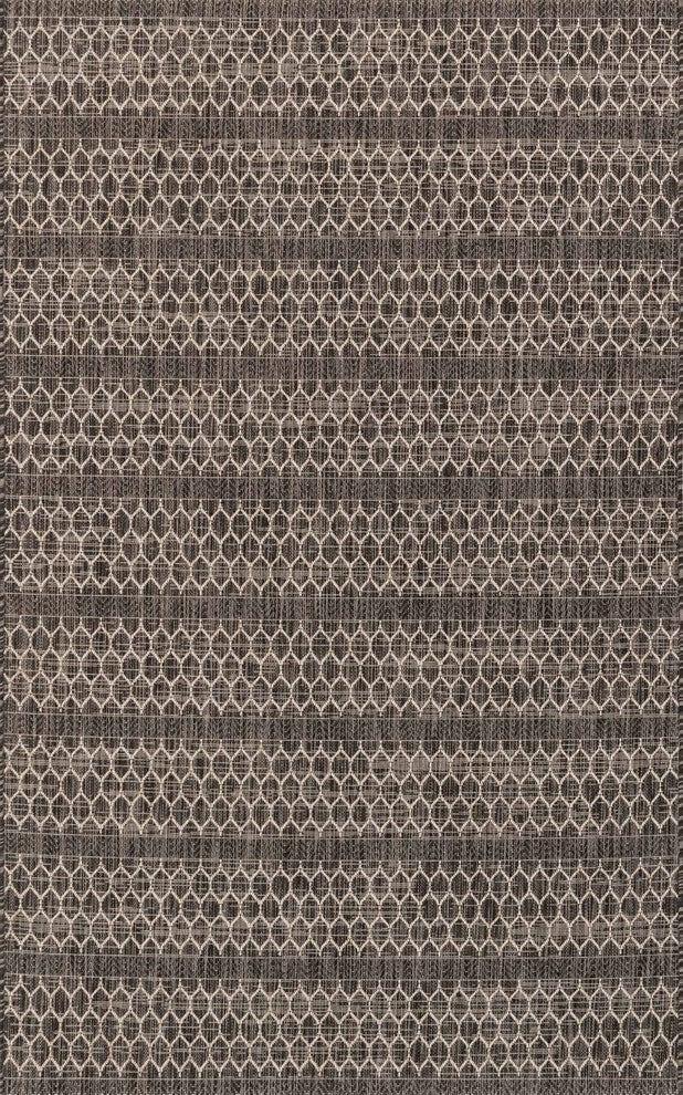 Black Gray Indoor Outdoor Isle Area Rug by Loloi, 9'2"x12'1"