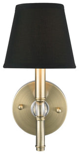 Golden Lighting Waverly Sconce, Antique Brass with Groom Shade