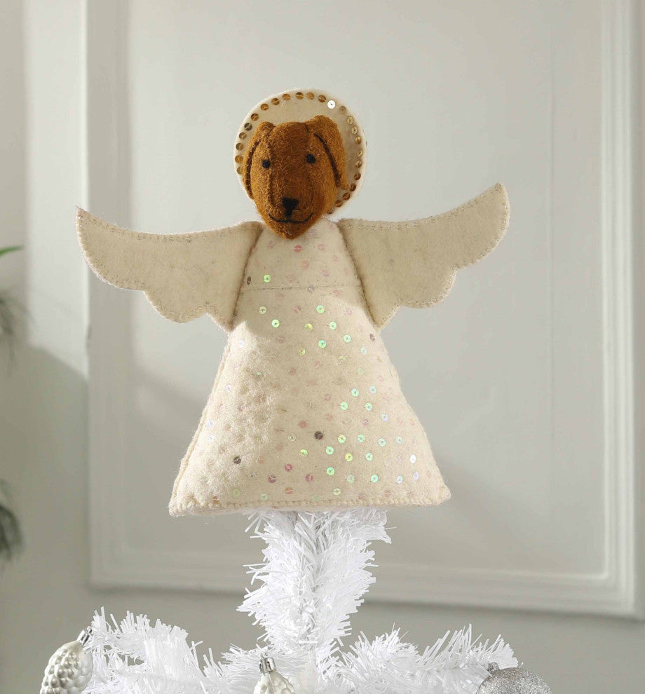 Brown Angel Christmas Tree Topper