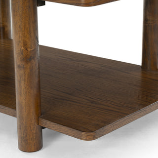 Safavieh Couture Edisyn 2 Shelf Wood Coffee Table, Medium Oak