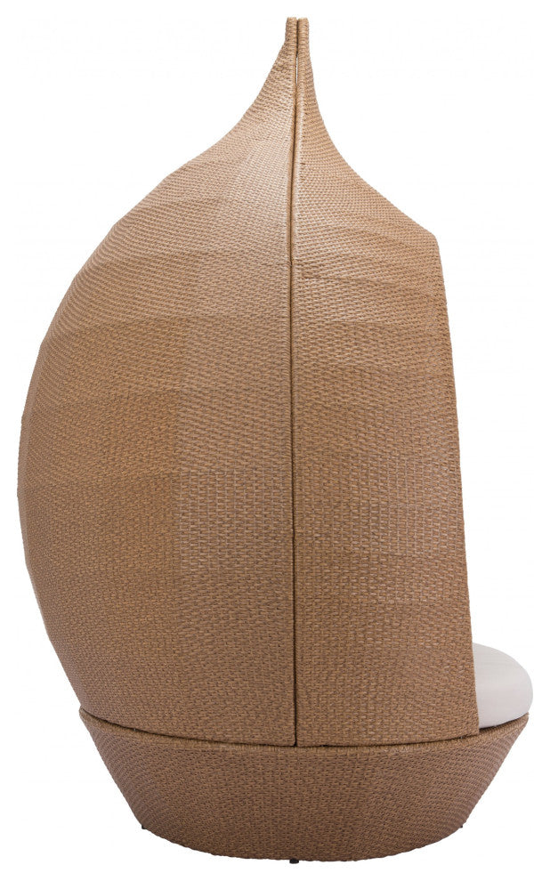 Teardrop Shaped Beige and Natural Daybed