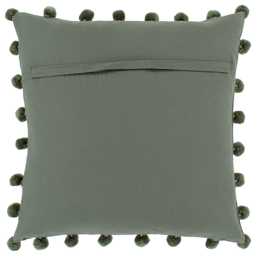 Surya Serengeti Olive Pillow Shell With Polyester Insert 18"H X 18"W