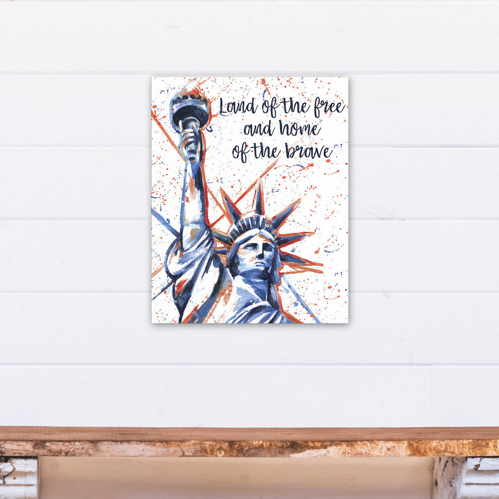 Land of the Free and Home of the Brave 16x20 Canvas Wall Art