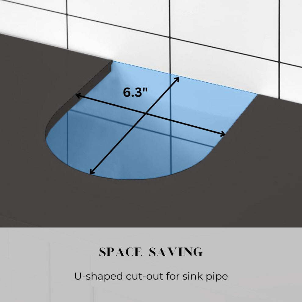 Under-Sink Cabinet, Bathroom Vanity for Small Spaces, U-Shaped Cut-Out, Elements