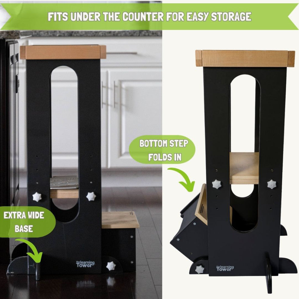 Little Partners Explore ''N Store Learning Tower, Charcoal/Natural Platform