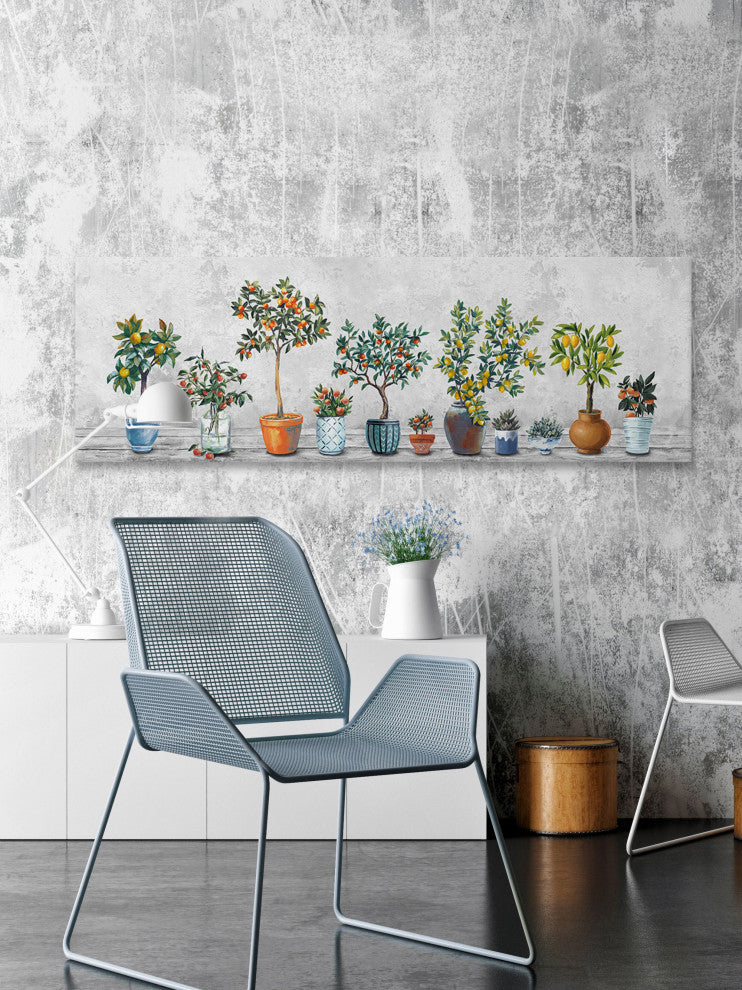 "Fruits, the Pots" Painting Print on Wrapped Canvas