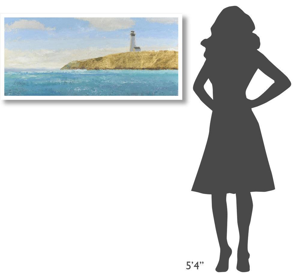 "Lighthouse Seascape II II" Digital Paper Print by James Wiens, 46"x22"