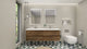 Belli 72" Double Sink Wall Mount Vanity Set, Rosewood, Glossy White Top