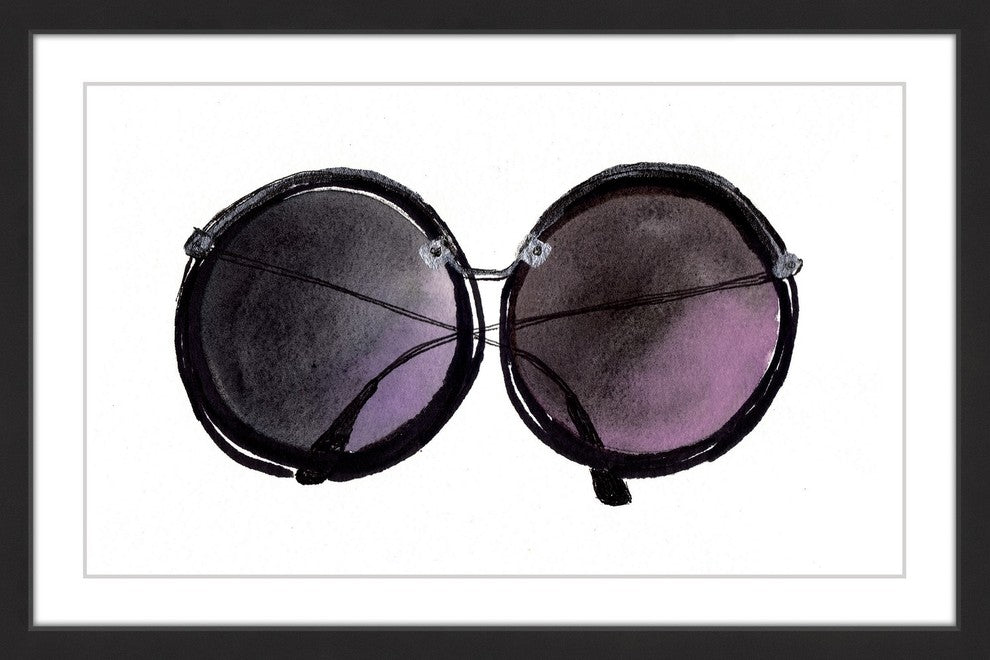 Marmont Hill, "Black Sunglasses" by Christine Lindstrom Framed Painting, 45x30