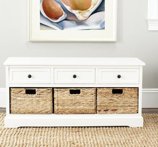 Safavieh Damien 3-Drawer Storage Bench, Distressed Cream