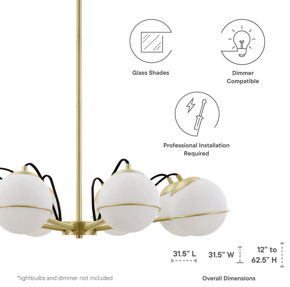Hanna 8-Light Chandelier Opal Gold