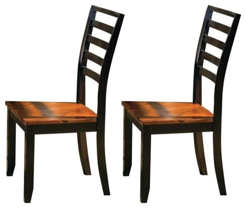 Abaco Solid Wood Ladder Back Dining Chair in Two Tone Cherry Finish