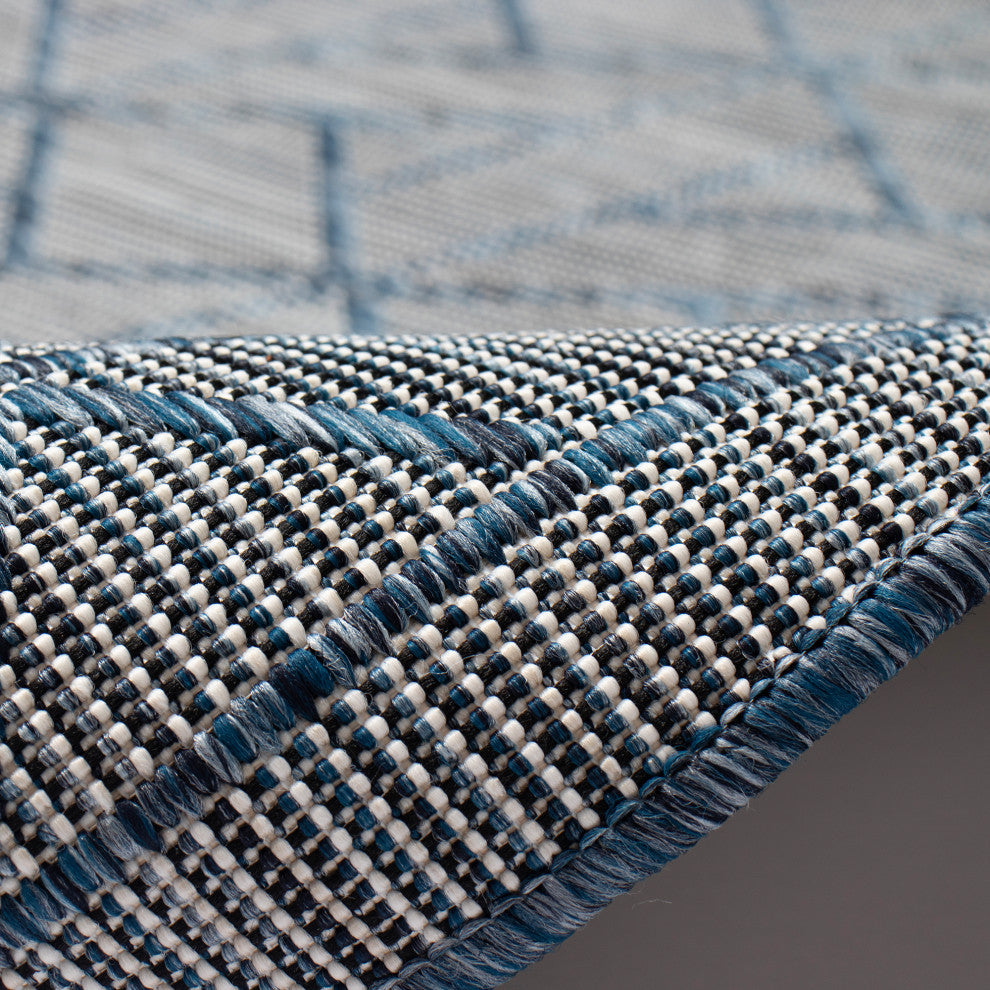 Carmel Pyramid Indoor/Outdoor Rug Navy 1'11"x7'6"
