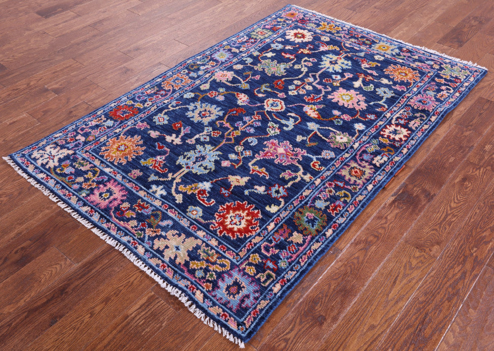 Turkish Oushak Hand Knotted Wool Rug 4' 1" X 6' 3" - Q15896