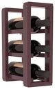 Pine 3-Bottle Countertop Wine Rack, Burgundy + Satin