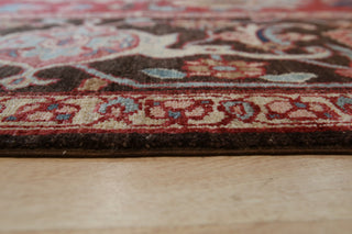 Red Traditional Floral Heriz Weave Area Rug