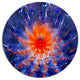 Colorful Glowing Flower In Space, Flower Round Metal Wall Art, 11"