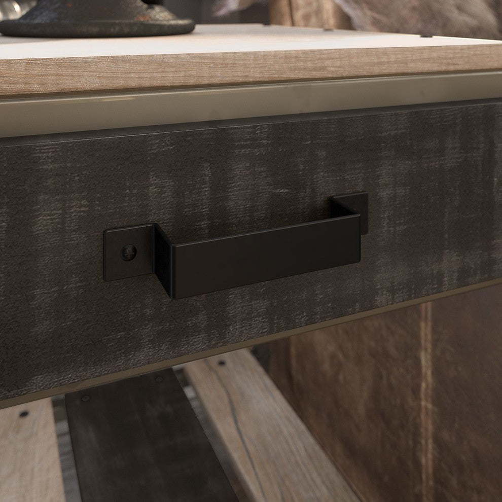 Bush Furniture Refinery End Table With Drawer, Rustic Gray