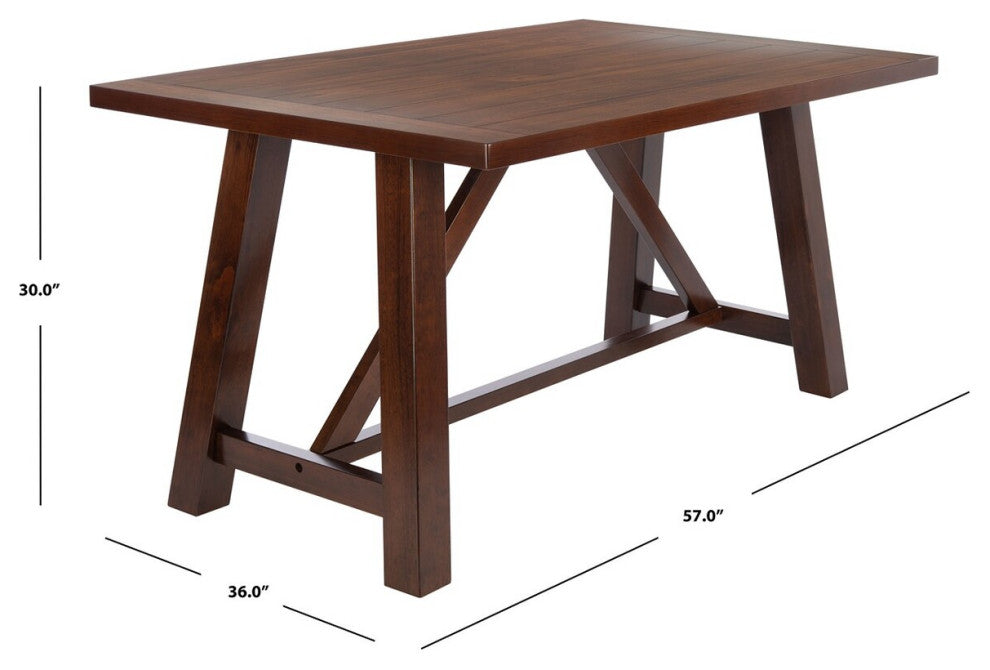 Safavieh Ainslee Rectangle Dining Table, Brown