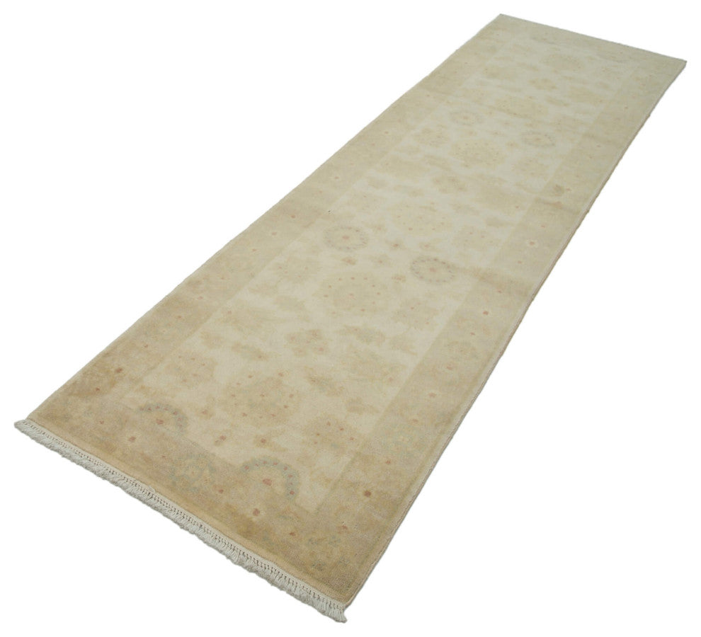 Rug N Carpet - Handmade Oriental 2' 7" x 9' 5" Runner Oushak Area Rug