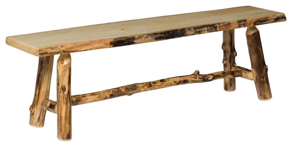 Rustic Aspen Log Bench, 36"