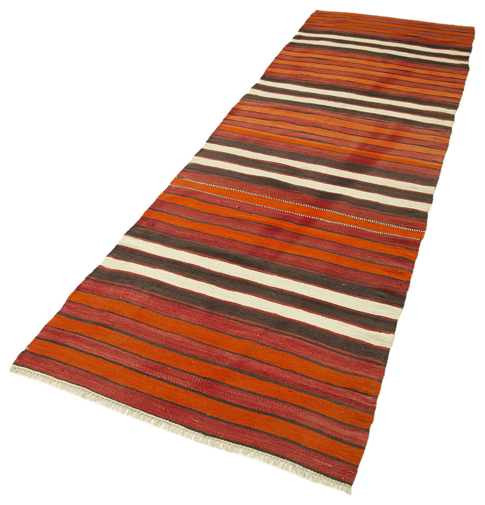 Rug N Carpet - Handmade Oriental 2' 11" x 10' 8" Contemporary Runner Kilim Rug