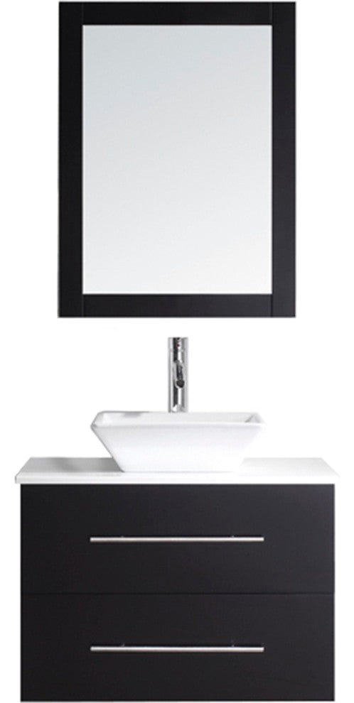Marsala 29" Single Bathroom Vanity Set Espresso, Engineered Stone Countertop