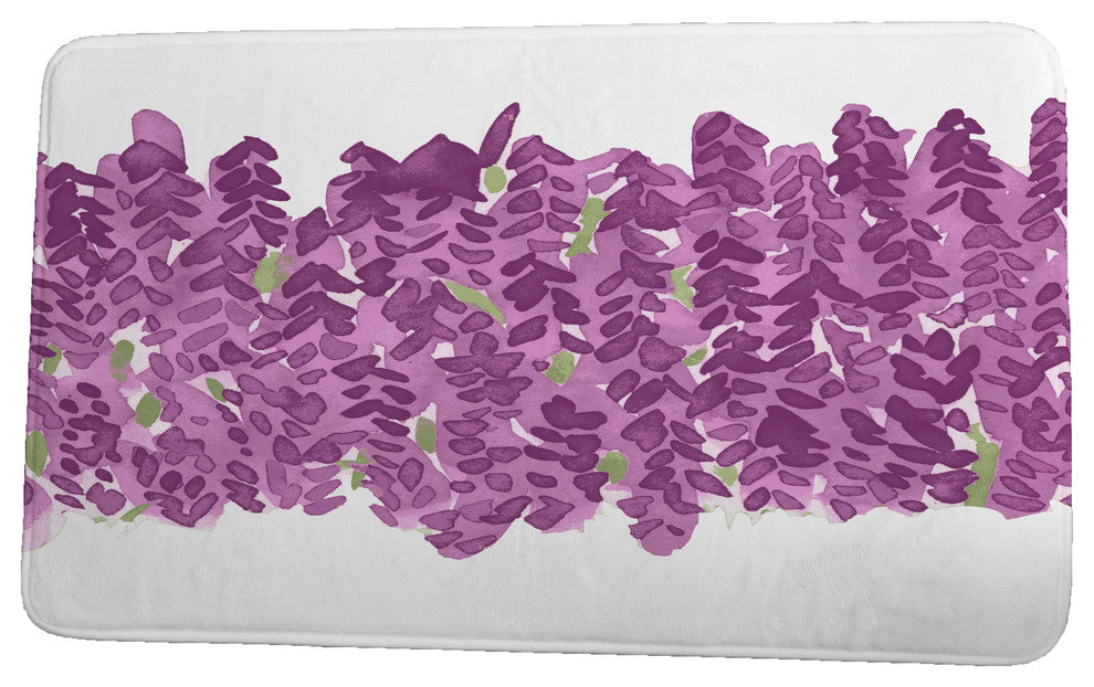 Market Flowers Flower Bell Bunch Floral Print Bath Mat, Purple, 21"x34"