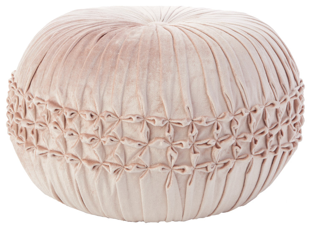 Mina Victory RC833 Pouf, Blush, 20" x 20" x 12"