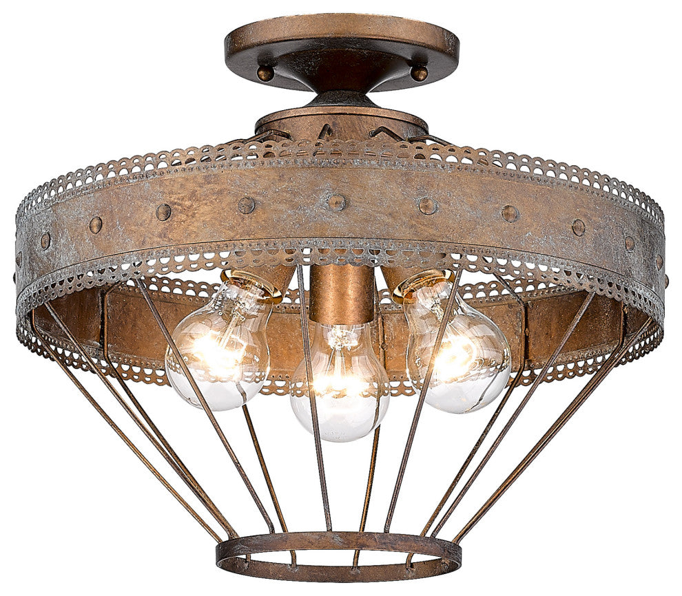 Ferris Semi-Flush Copper Patina
