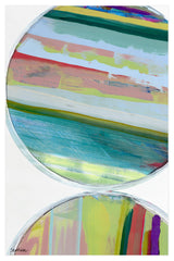 Rhythmic Circles III Geometric Art Area Rug, 5'x7.5'