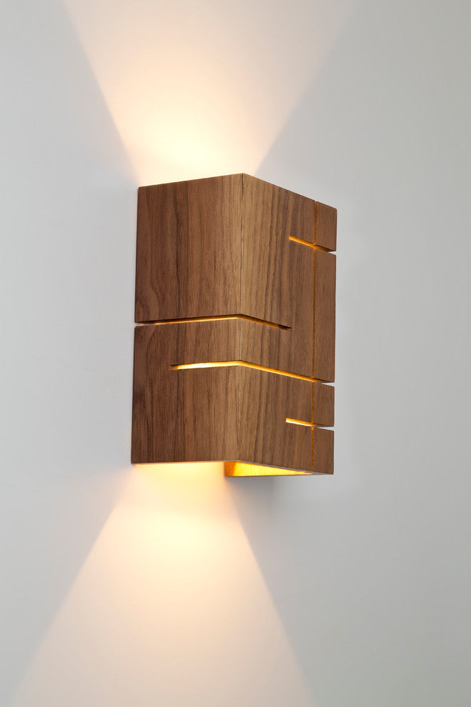 Claudo - LED Wall Sconce, Wood: Walnut
