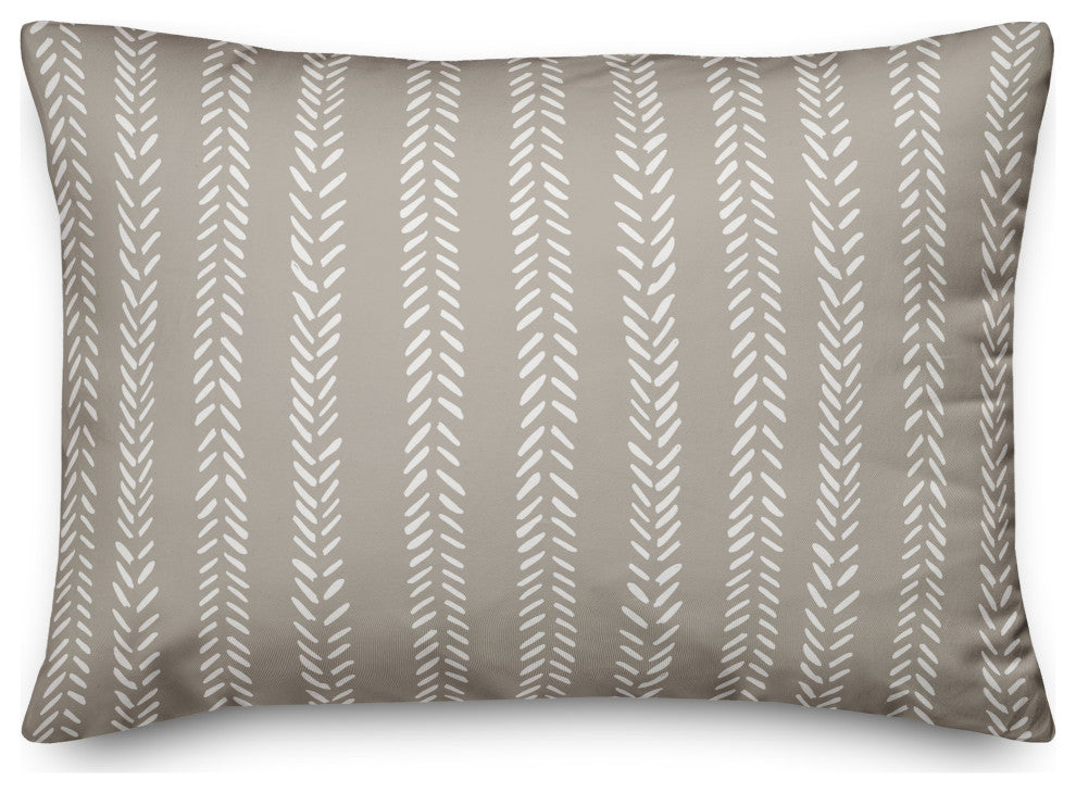 Gray Petal Lines 14x20 Indoor/Outdoor Pillow