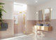 48"Wx78"H Frameless 3 Panel Inline Shower Door, Satin Brass