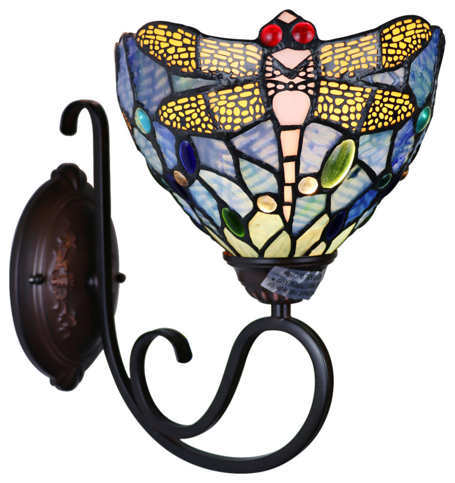 CHLOE Lighting CH3T524BD08-WS1 SUNNIVA Dragonfly Tiffany-Style Dark Bronze