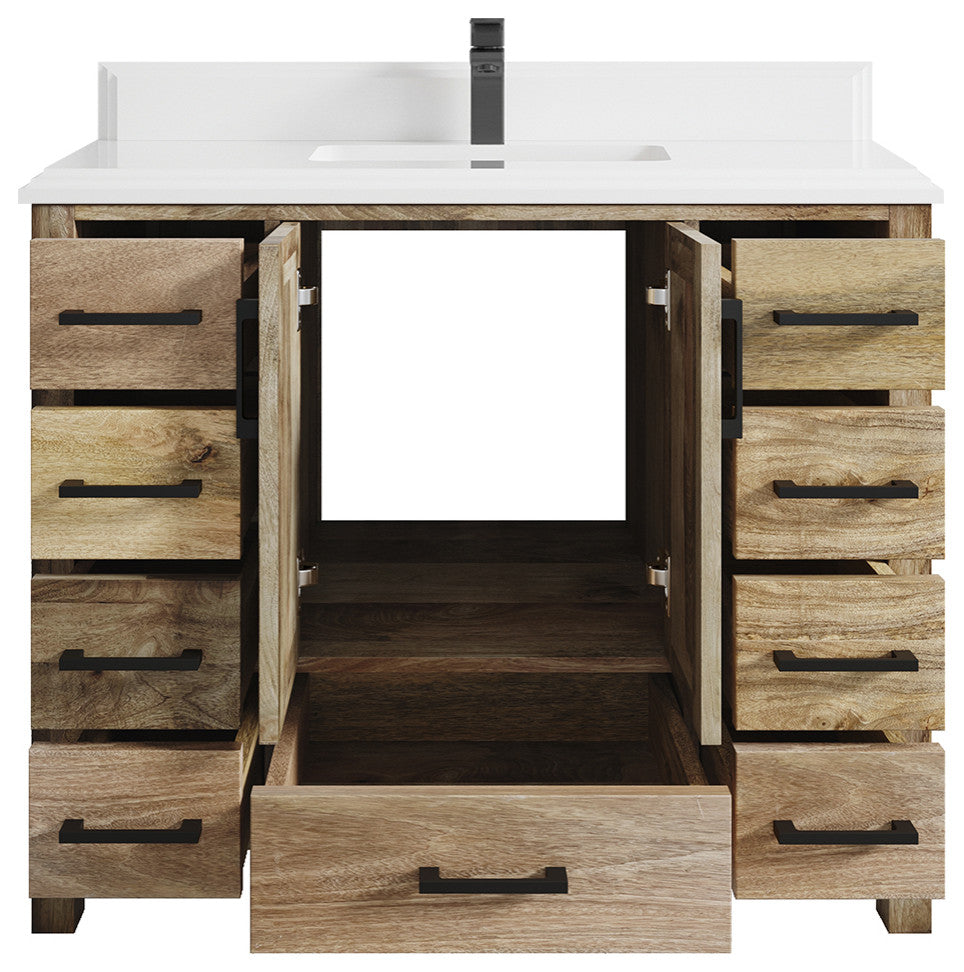 Malibu Mango 42 Single Sink Bath Vanity in Natural 1.5" White Quartz