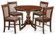 5 Pc Kitchen Set, Mahogany Wood Table, 4 Mahogany Kitchen Chairs