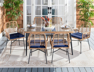 Safavieh Beson 7Pc Dining Set, Brown / Navy