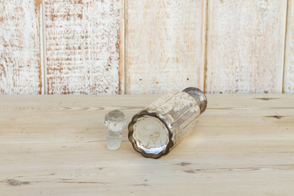 Apothecary Style Silvered Glass Bottle