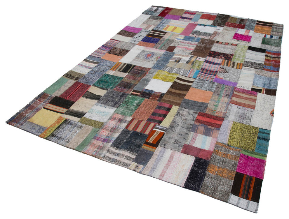 Rug N Carpet - Handmade Oriental 6' 7'' x 9' 10'' Vintage Patchwork Kilim Rug
