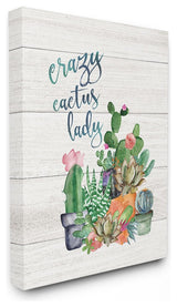 Stupell Ind. Crazy Cactus Lady Stretched Canvas Wall Art, 16x20
