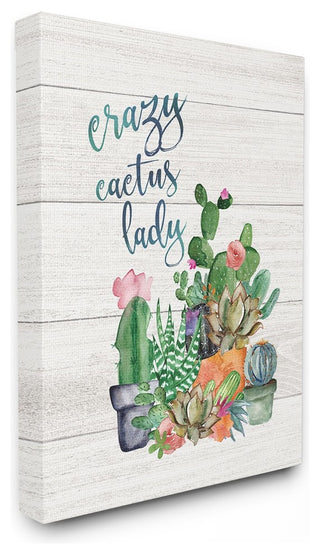Stupell Ind. Crazy Cactus Lady Stretched Canvas Wall Art, 16x20