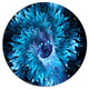 Blue Magical Wormhole Fractal, Abstract Large Disc Metal Wall Art, 11"